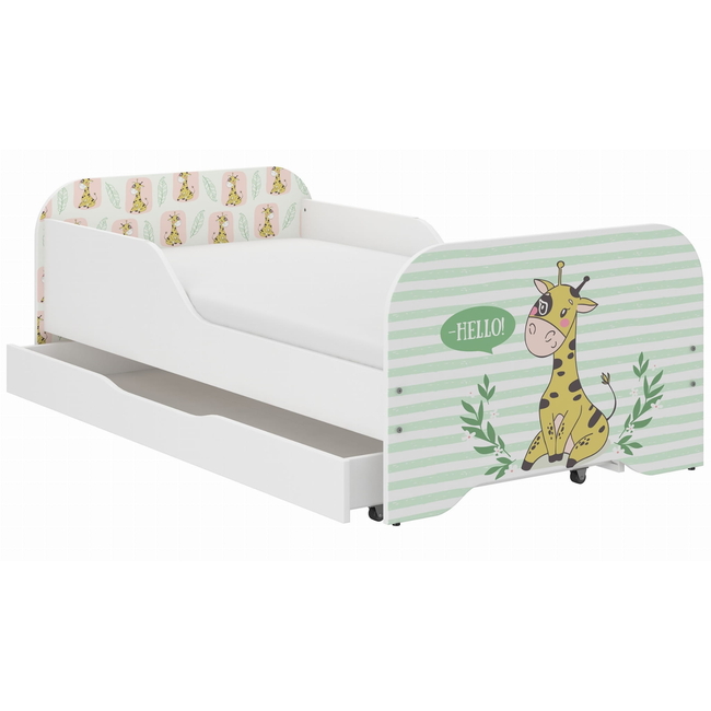 Παιδικό Κρεβάτι Miki 160 x 80 cm με Συρτάρι + Δώρο Στρώμα - Giraffe